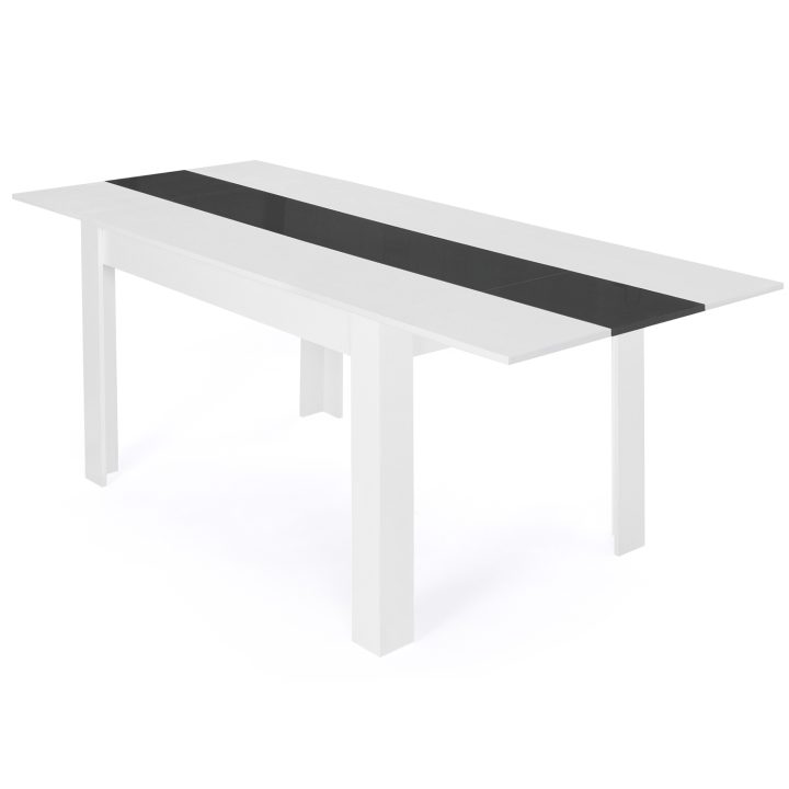 Mesa de comedor extensible 6-10 personas 140-220 cm blanco y gris - GEORGIA | ID Market