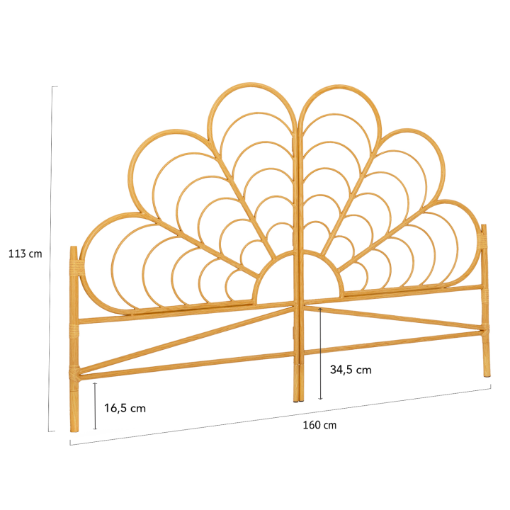 Cabecero de ratán 160 cm flor barato - IVY | ID Market