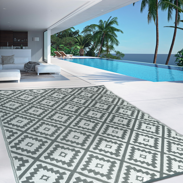 Alfombra exterior barata gris 270 x 470 cm - BAHAMAS | ID Market