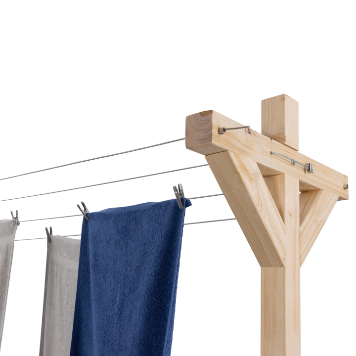 Etendoir à linge extérieur MADERA en bois 12M d'étendage