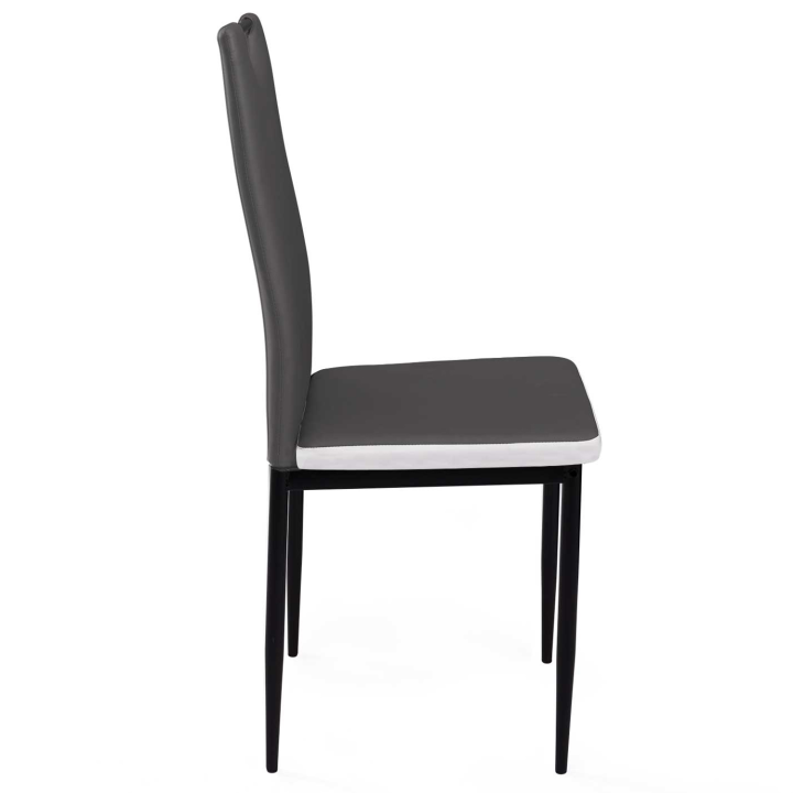 Lot de 6 chaises RONA grises bandeau blanc pour salle à manger