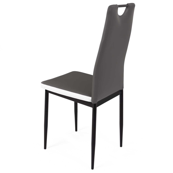 Lot de 6 chaises RONA grises bandeau blanc pour salle à manger