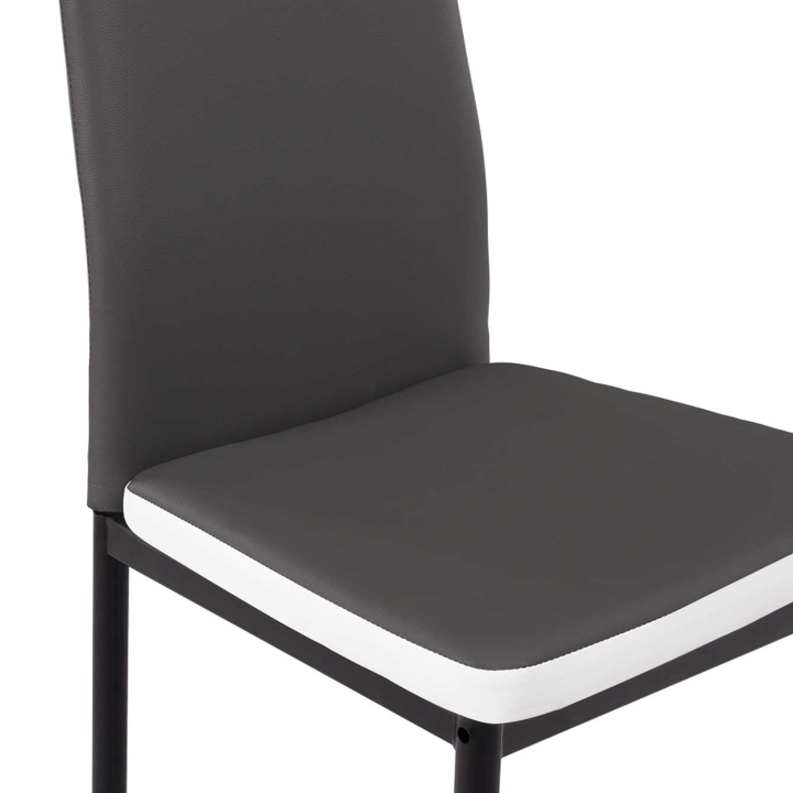 Lot de 6 chaises RONA grises bandeau blanc pour salle à manger