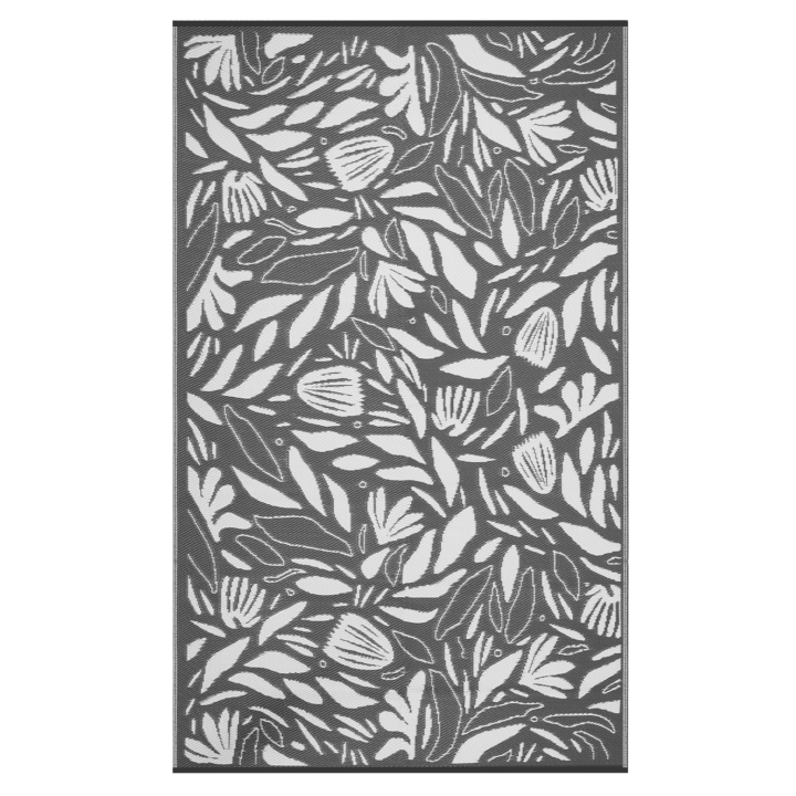 Tapis extérieur FLOWER gris et blanc 180 x 280 CM