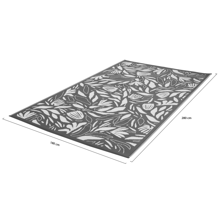 Tapis extérieur FLOWER gris et blanc 180 x 280 CM