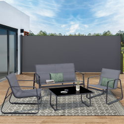 Biombo retráctil para exterior 180 x 500 cm gris antracita | ID Market