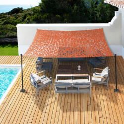 Vela de sombra terracota 3x4m camuflaje rectangular | ID Market