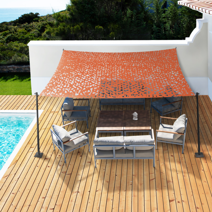 Vela de sombra terracota 4x6m camuflaje rectangular | ID Market