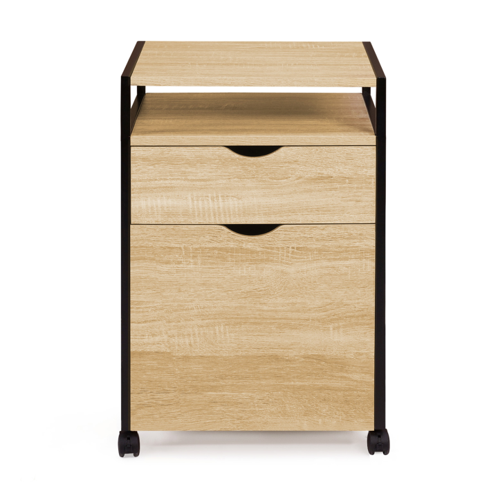 Caisson de bureau support imprimante DETROIT 2 tiroirs design industriel