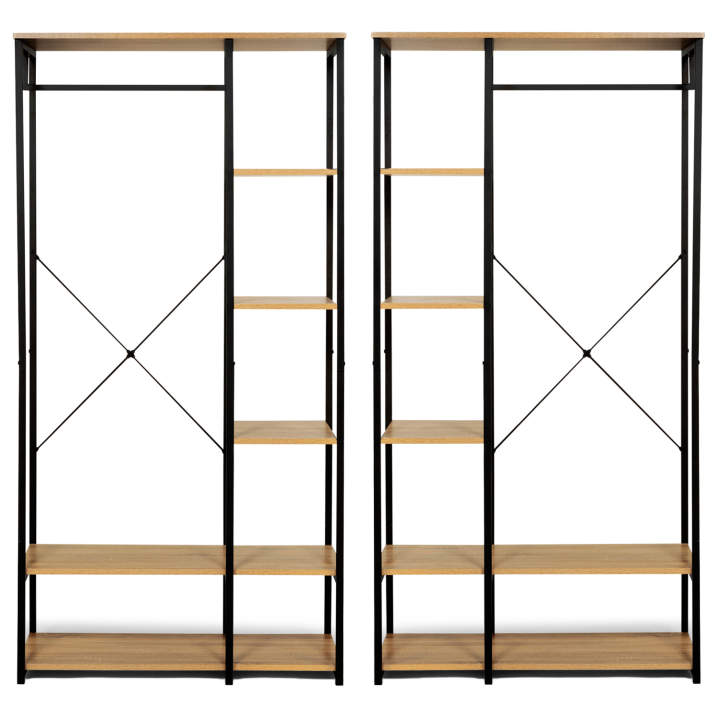 Dressing modulable double penderie étagère DETROIT design industriel