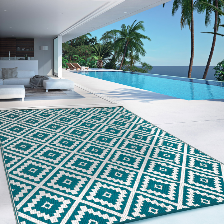 Tapis extérieur BAHAMAS bleu canard 180 x 280 CM