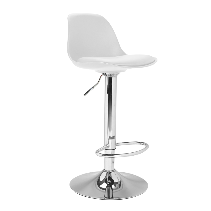 Lot de 4 tabourets de bar KARL design blanc