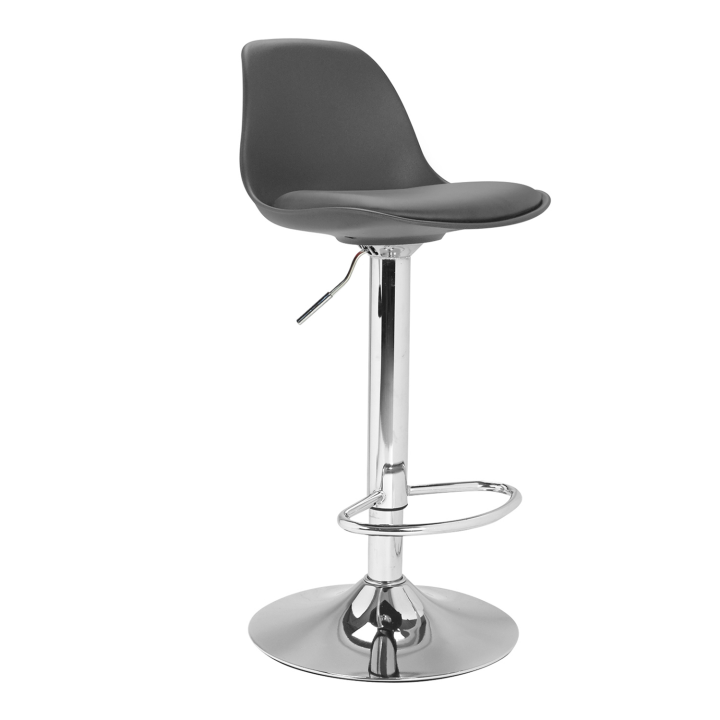 Lot de 4 tabourets de bar KARL design gris