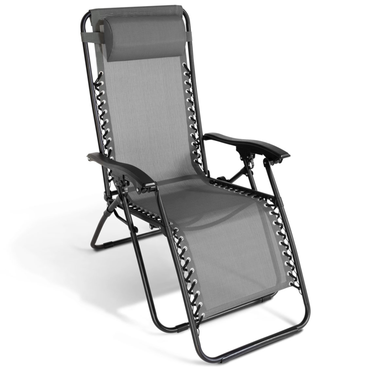 Lot de 2 fauteuils de jardin RELAX grand confort gris anthracite