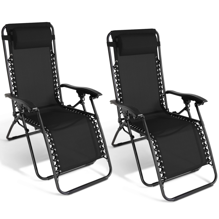 Lot de 2 fauteuils de jardin RELAX grand confort noir