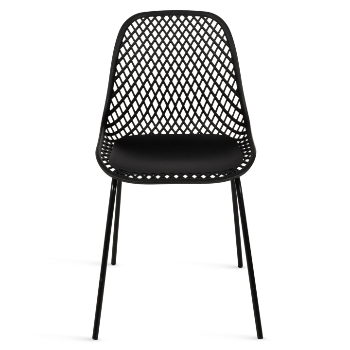 Lot de 4 chaises MAELYS noires pied métal pour salle à manger