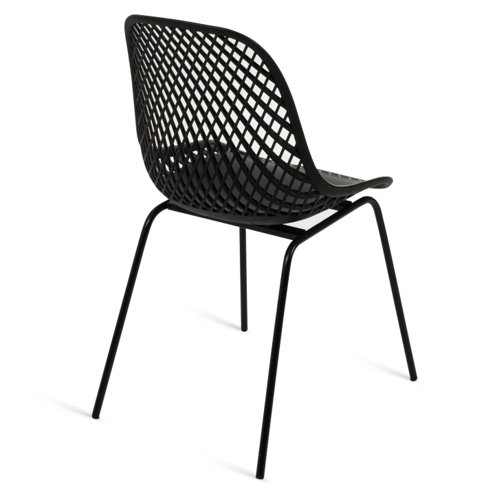 Lot de 4 chaises MAELYS noires pied métal pour salle à manger