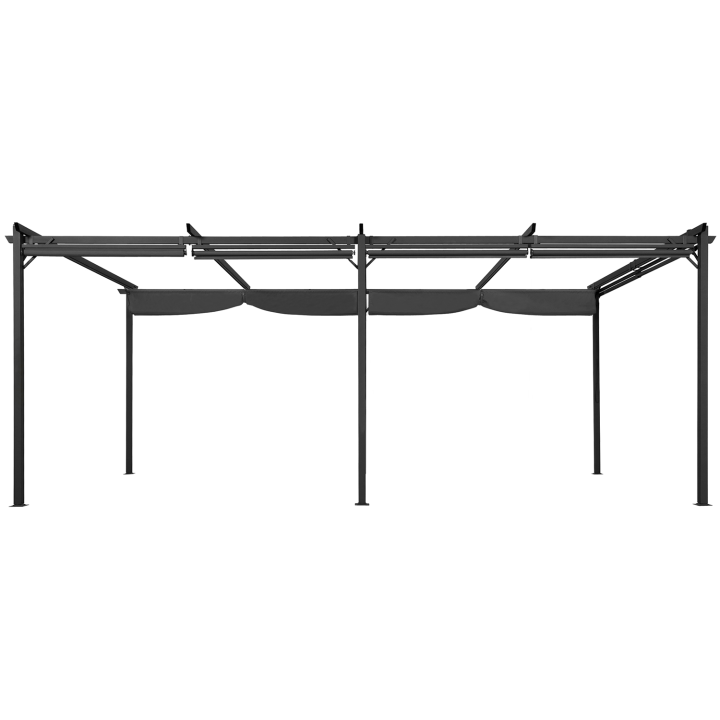 Pergola édition spéciale toit rétractable 3x6 M et 6 stores gris anthracite