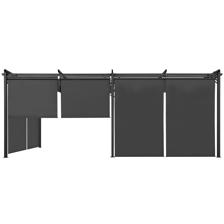 Pergola édition spéciale toit rétractable 3x6 M et 6 stores gris anthracite