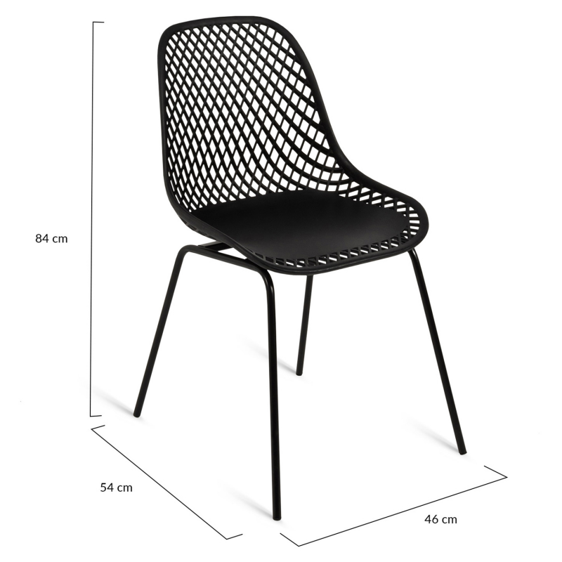 Chaises design pas cher / Pieds métal noir pour salle à manger