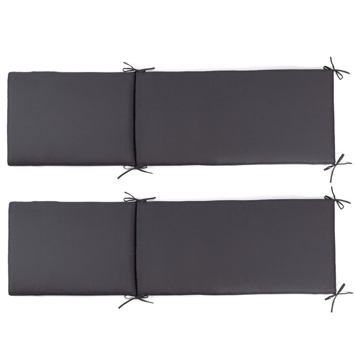 Lot de 2 coussins transat 190 cm gris anthracite