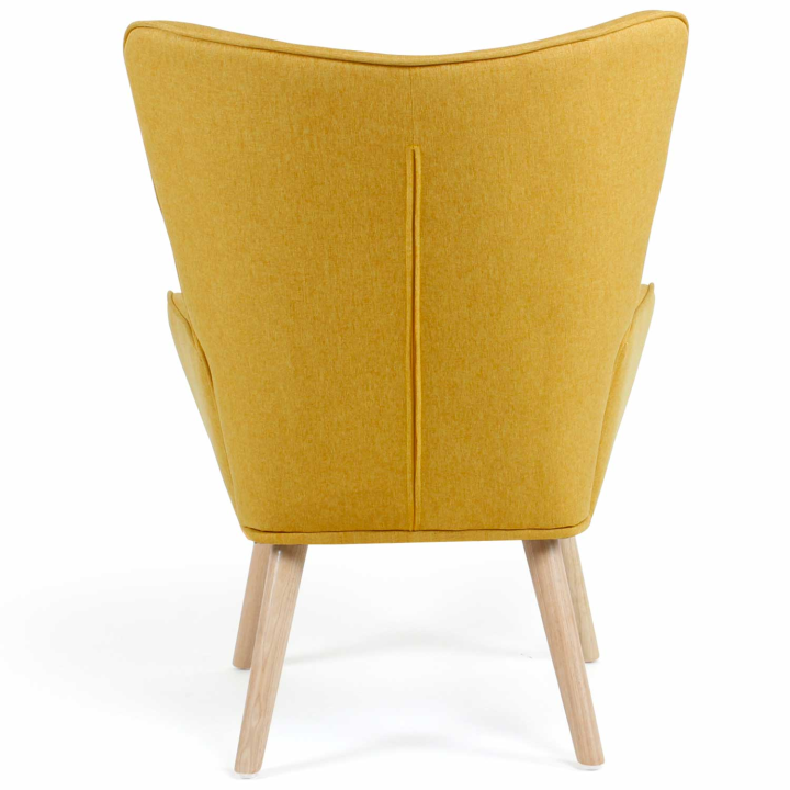 Fauteuil scandinave Ivar en tissu jaune