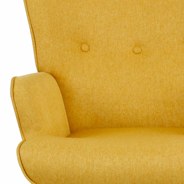 Sillón escandinavo barato amarillo mostaza de estilo nórdico | ID Market