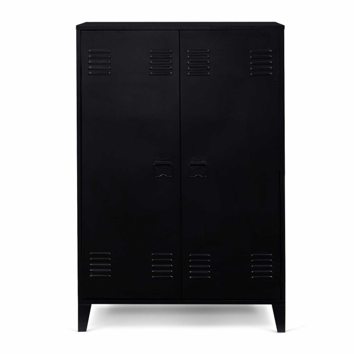 Armoire basse ESTER 2 portes métal noir