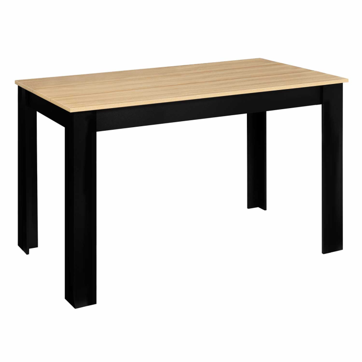 Mesa de comedor negra y madera para 4 110 cm - ROZY | ID Market