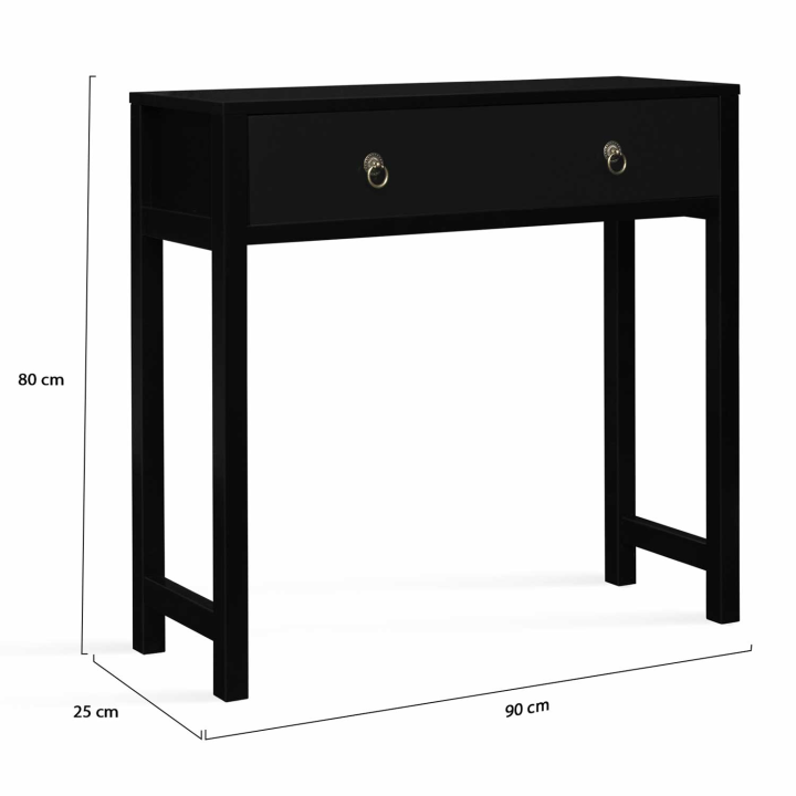 Consola de madera negra estilo asiático con 1 cajón - YANG | ID Market