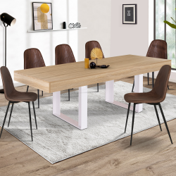 Mesa de comedor de madera y blanco para 10 225 cm - PHOENIX | ID Market