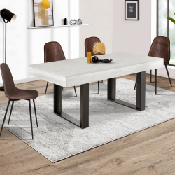 Mesa de comedor industrial madera gris 160cm - PHOENIX | ID Market