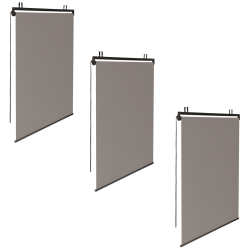 Lot de 3 stores enrouleurs L.125 x H. 225 CM pour pergola taupe