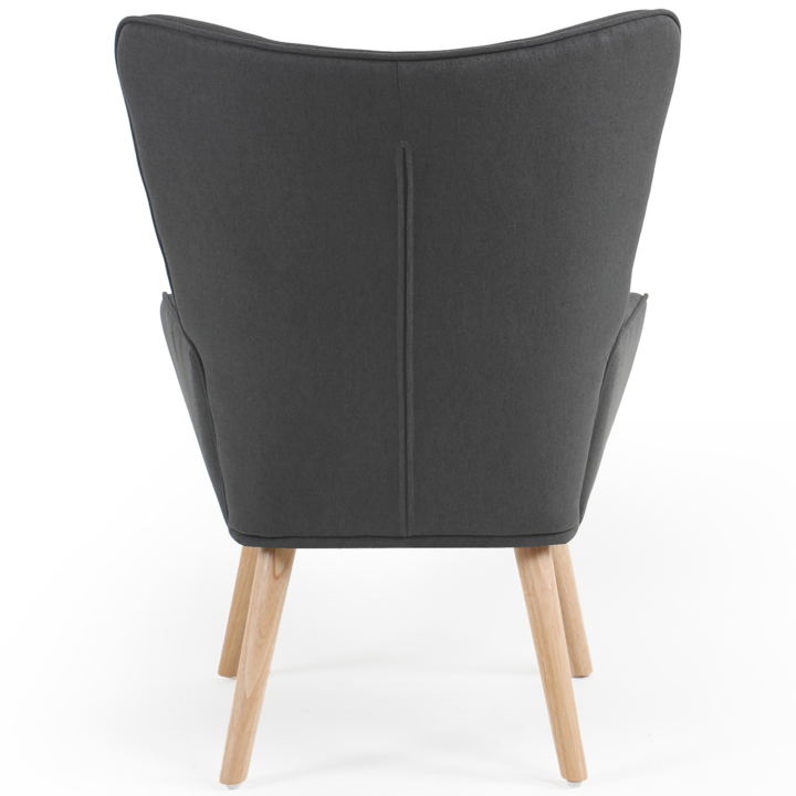 Fauteuil scandinave IVAR + repose pieds gris anthracite