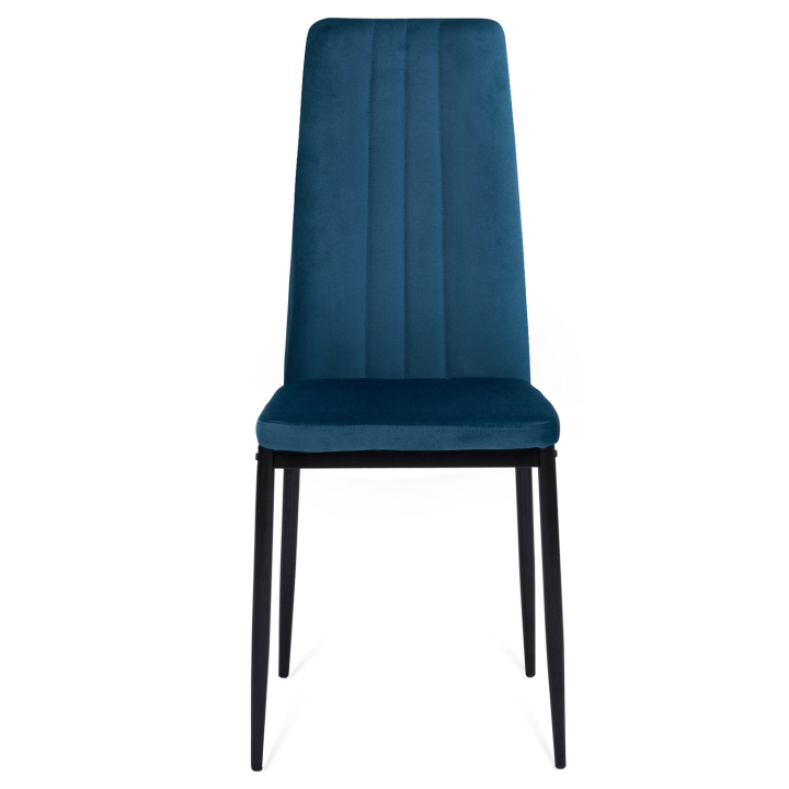 Lot de 6 chaises JULIA en velours bleu pour salle à manger