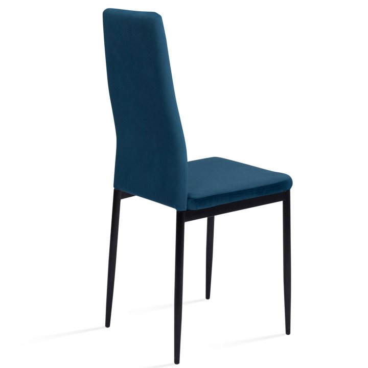 Lot de 6 chaises JULIA en velours bleu pour salle à manger