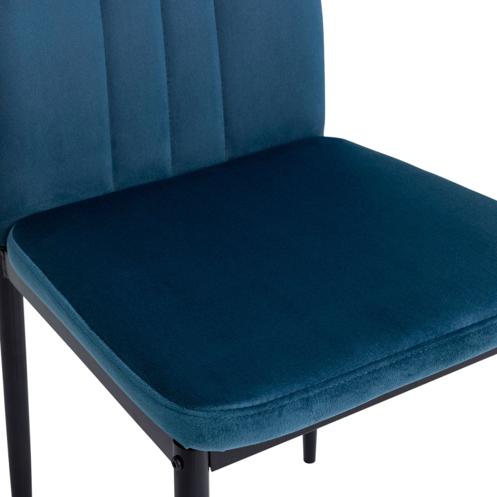 Lot de 6 chaises JULIA en velours bleu pour salle à manger