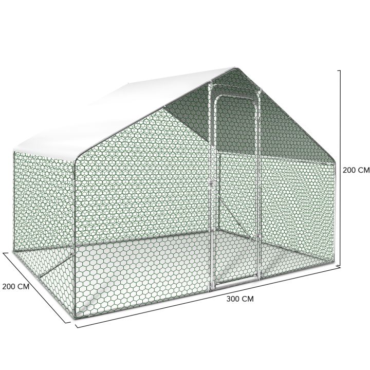 Corral para gallinas 6m2 corral de alambre de acero galvanizado | ID Market