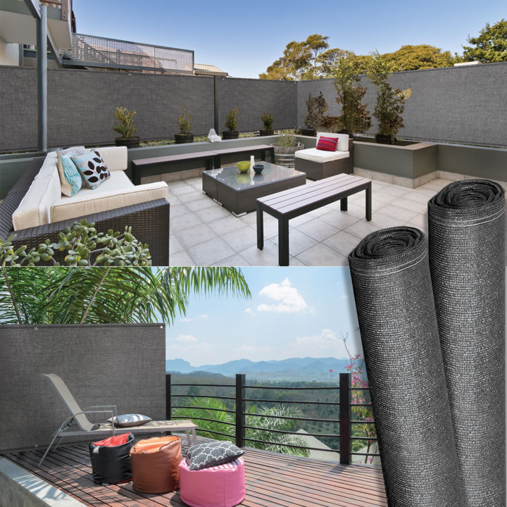 Brise vue renforcé 2 x 10 M gris 220 gr/m² luxe PRO