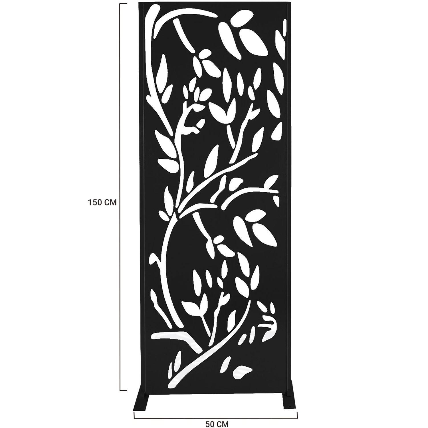 Panneau décoratif universel 150 x 50 CM FLOWER noir mat