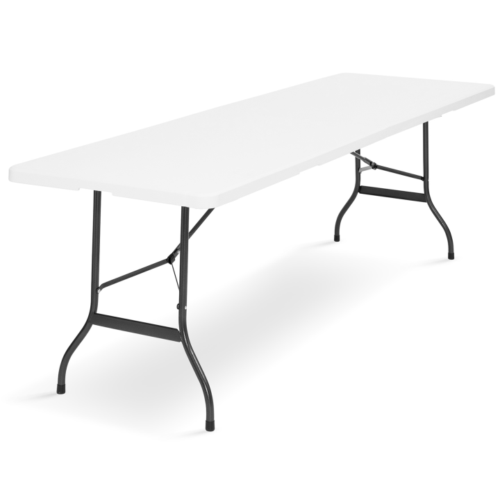 Table pliante d'appoint portable 180 CM et 2 bancs pliables pour camping ou réception