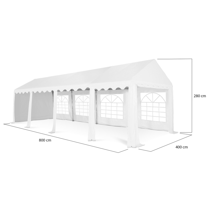 Carpa Barnum 4x8m blanca 40 personas para sus recepciones | ID Market