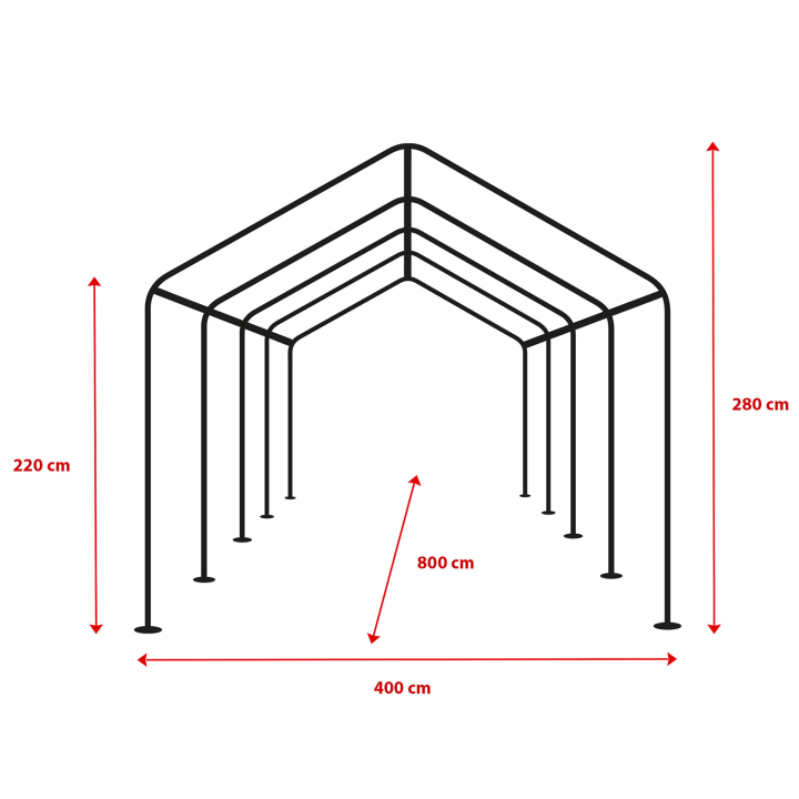 Carpa Barnum 4x8m blanca 40 personas para sus recepciones | ID Market