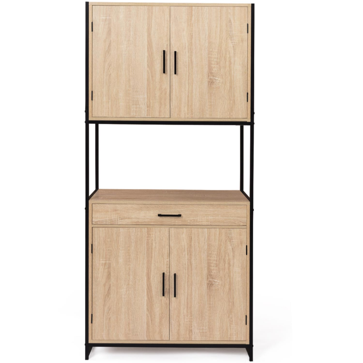 Aparador de cocina industrial 80cm 4 puertas 1 cajón - DETROIT | ID Market