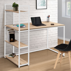 Bureau DETROIT design industriel bois et métal blanc