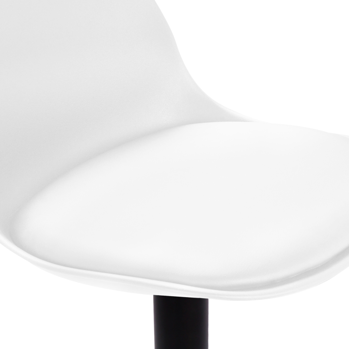 Lot de 2 tabourets de bar KARL design blanc pied noir