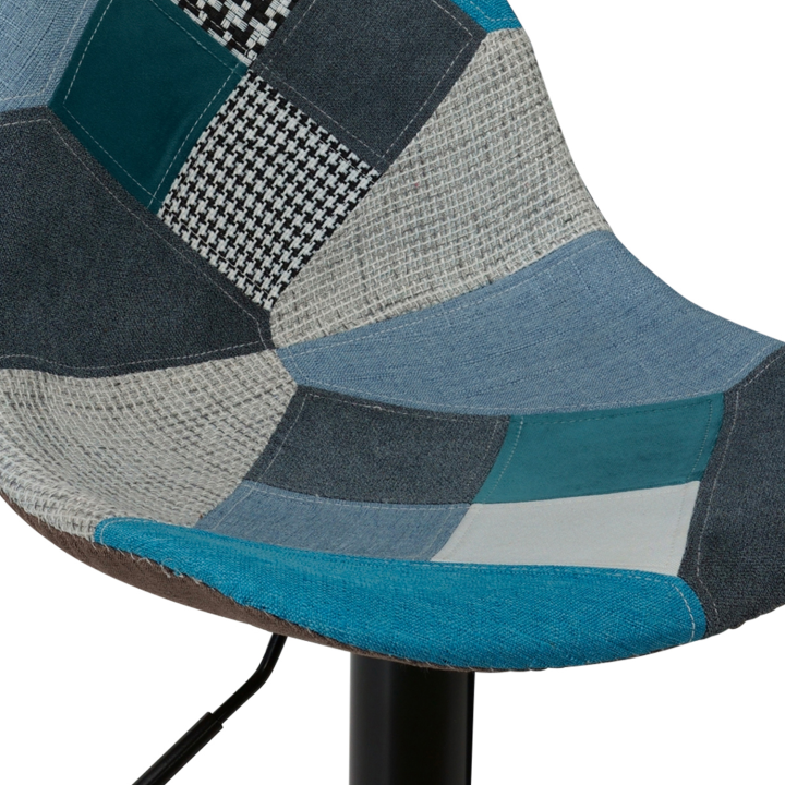 Taburete de bar de diseño con asiento patchwork azul - x 2 - KARL | ID Market