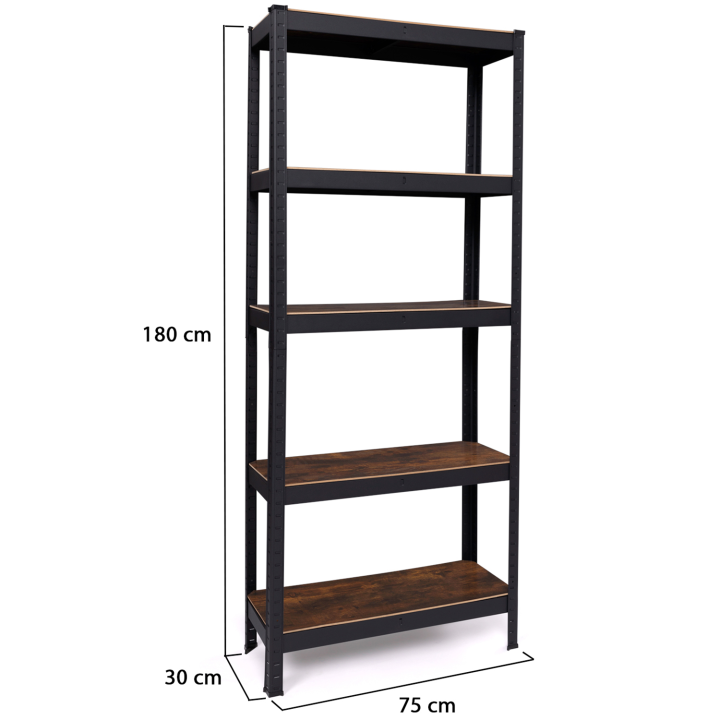 Estantería de carga pesada para garaje de 5 baldas en efecto madera envejecida | ID Market