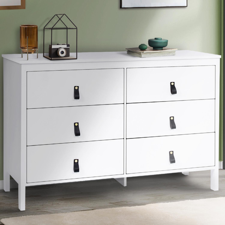 Commode 6 tiroirs MILANO bois blanc