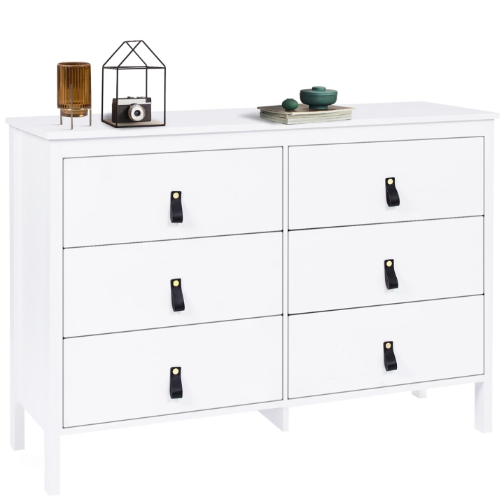 Commode 6 tiroirs MILANO bois blanc